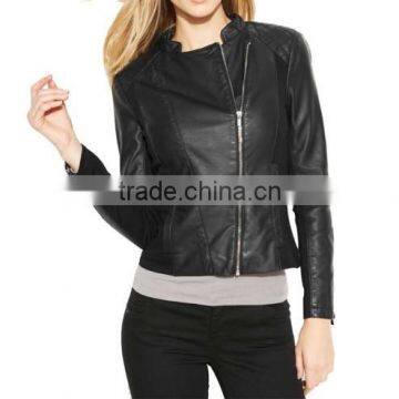 cheap street women leather coats hot selling black ladies leather jacket,Ladies' PU jackets with rivets