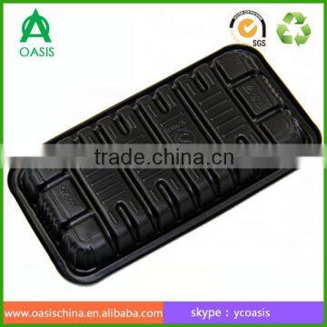 Hot sale factory price black plastic disposable packing tray for meat