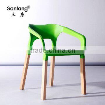 new model wholesale wood frame plastic stacking dining chairs 1532