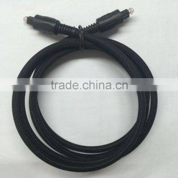 Black digital Optical Audio Toslink Cable with Nylon Mesh High Quality