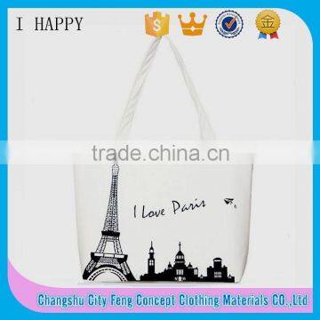 New White Paris Eiffel Tower City Women Tote Bag Shoulder Bag Handbag Canvas