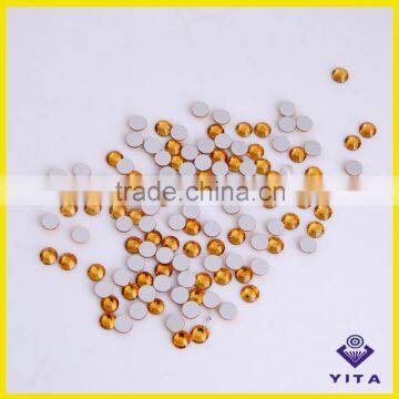 wholesale non hot fix glass stones gold flatback crystal rhinestones for garment accessories