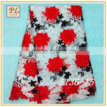 2015 latest fashion dress embroidery water soluble guipure lace fabric