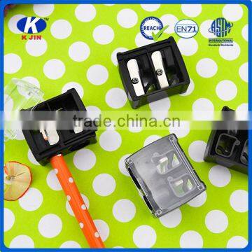 Wholesale school plastic double hole sharpener with OEM design