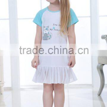 Kids t shirts girls dress cotton frocks design girl tshirt dress with pleated hem                        
                                                                                Supplier's Choice