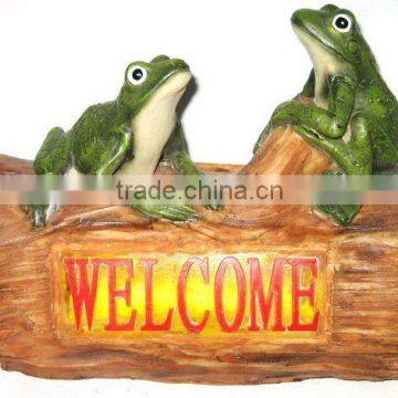 Polyresin Frog Solarlight For Garden Decoration Craft