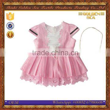 flower decoration satin lining Chiffon baby girl frock