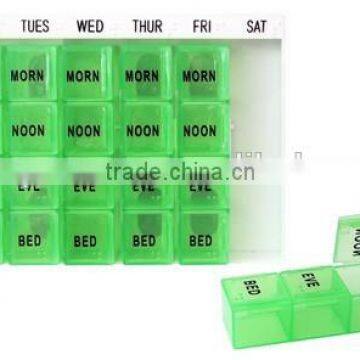 portable weekly plastic pill box