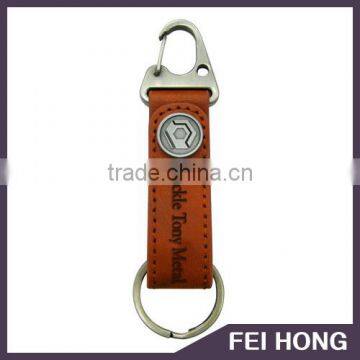 Personalized customized logo PU leather car keychain holder