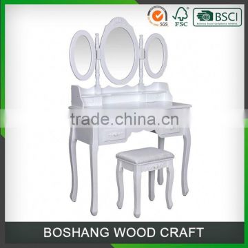 High Quality White Wood Dressing Table