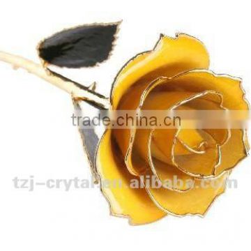 Rose handmade craft gift.Thousand pure gold gilt Plating edge rose