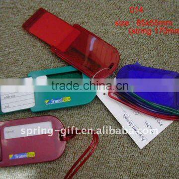 plastic luggage tag