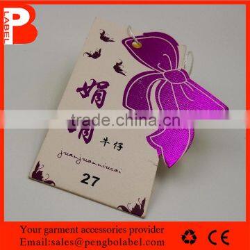 Eco-friendly custom hot sale fine quality low price paper hang tag for clothings