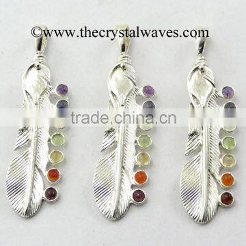 Feather Chakra Metal Pendant