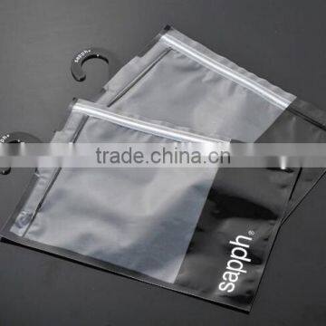 pvc bag with hook plastic bag and PE bag with logo