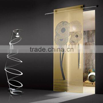 Aluminium sliding Door for bathroom with single glass