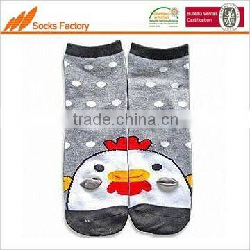 Combed cotton baby jaquard 3D socks with handlinked toe