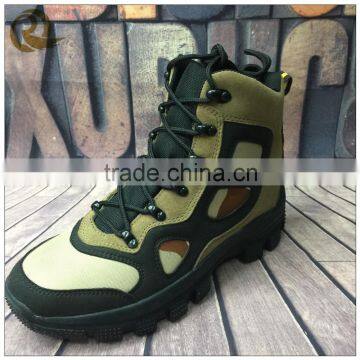 Military camouflage waterproof leather rubber bottom hunting boots