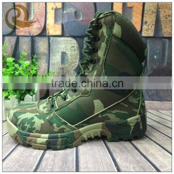 Fashion cheap price leather camouflage waterproof hunting boots