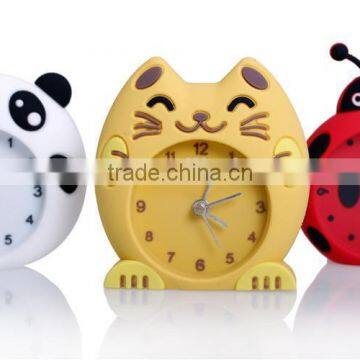 2015 Promotional gift animal shaped alarm clock Silicone Table Clock