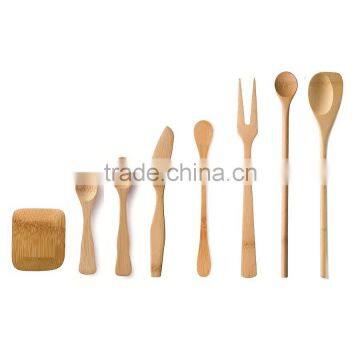 Eco friendly salad servers bar, bamboo specialist untensils spoon made in VietNam
