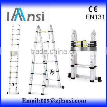 Aluminium double sided telescopic ladder with EN131