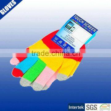 Fancy colorful best selling factory price knit gloves texting gloves