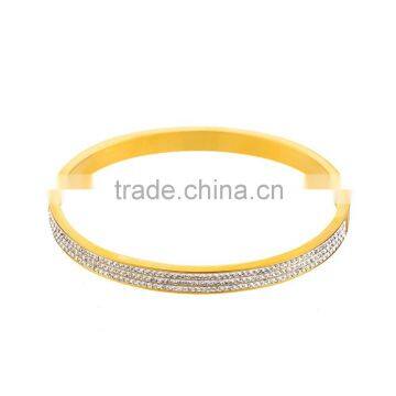 Fashion Vacuum Gold Stainless Steel Diamond Bangle photo-3