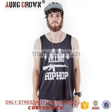 High Quality Black Cotton Tank Top For Men