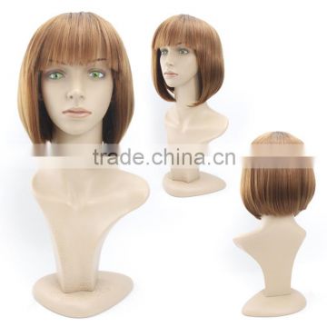 Female Short straight Bob Wig Red Color Heat Resistant Fiber Realistic Wig African American Wig For Black Women