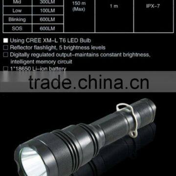 F18 High Power Best T6 Police Rechargeable 3.7v Rechargeable Led Flashlight photo-3