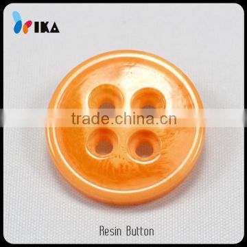 4 holes orange color poly button for Lady shirt