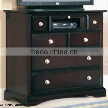 Bordeaux Basswood Six Drawer Media Stand