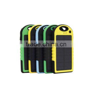 Stock plastic power bank 5000mah,high quality printed solar power bank hot sales in USA