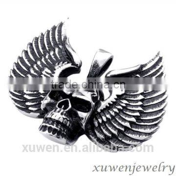 enamel wings skull stainless steel viking jewelry