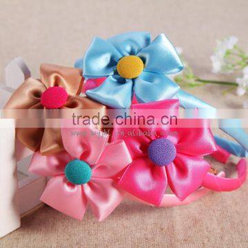 JP8103 New design fabric sunflower kids hair bands 2015