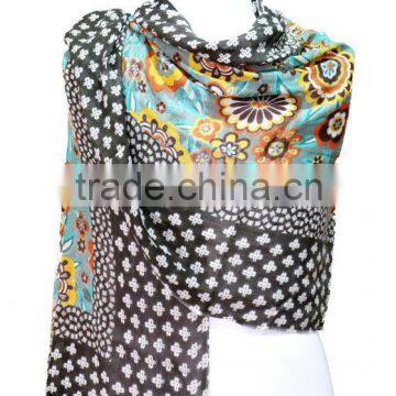 100% pure wool printed scarf scarves and shawls