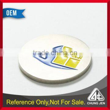 Customized metal/plastic laser embossed euro cheap shopping cart coin