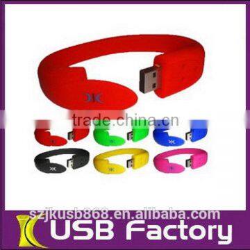2016 High Quanlity Cheap Custom Logo Silicone Bracelet Usb Flash Drive