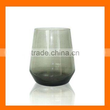 Smoke grey colored glass tumbler