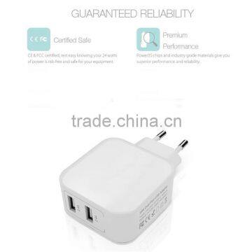 EU Plug Adapter 5V 4.8A USB Wall Charger 4.8A for IPhone/iPad and Samsung
