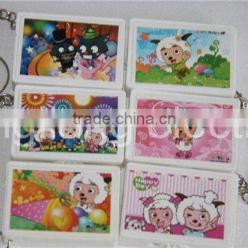 Lovely cartoon laser engravable keychains