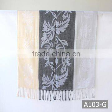 A103-G New Design Low Price Spring Colombia Acrylic Jacquard Scarf photo-5