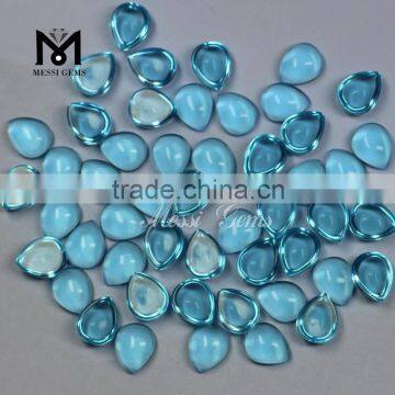 Messi Gems Wholesale Pear Sky Topaz CAB Glass Gem