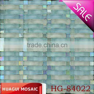 Waving Iridescent Mosaic Glass Tiles HG-84022