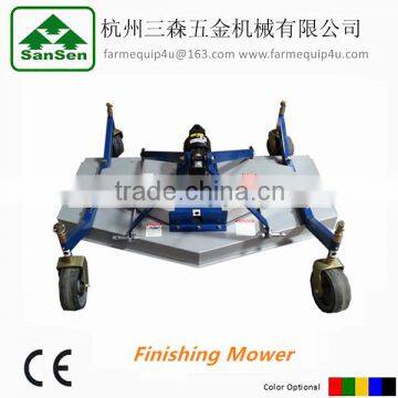 tractor 3 point hitch mounted Finishing Mower ; Garden tractor lawn mower with pto shaft four rubber wheel