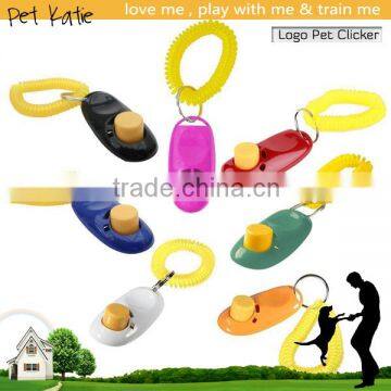 Logo Printing Promotion Pet Supply Colorful Puppy Clicker with Wristband