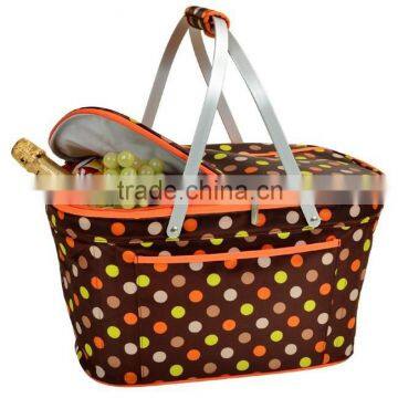 Insulated Folding Picnic gift Basket - Insulated Cooler with Carrying Handles (MultiColor)