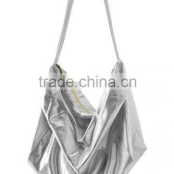 wholesale custom Metallic polyester gym carry all sack sport bag with leather trim