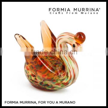 Art Glass Collections Colorful Glass Swan Figruines for Wedding